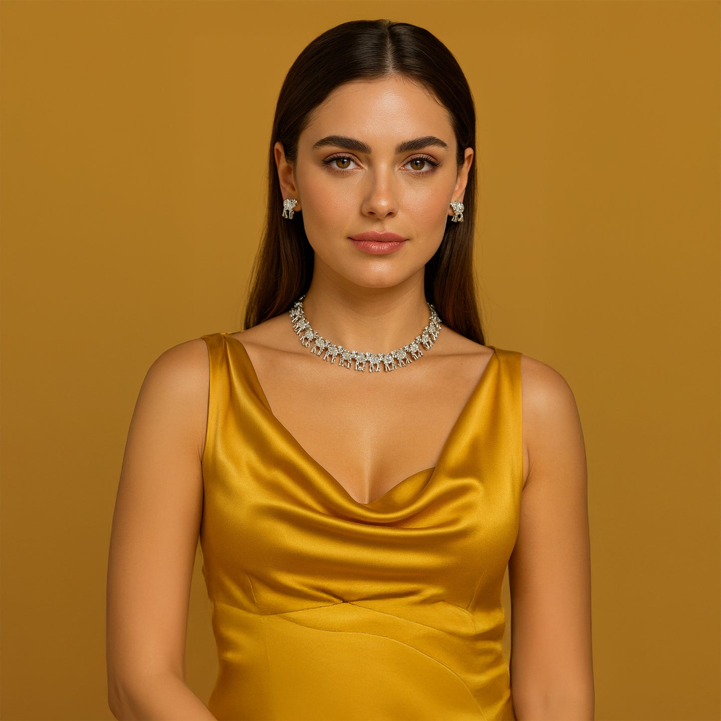 Oxidised Silver Camel Necklace and Earrings Set