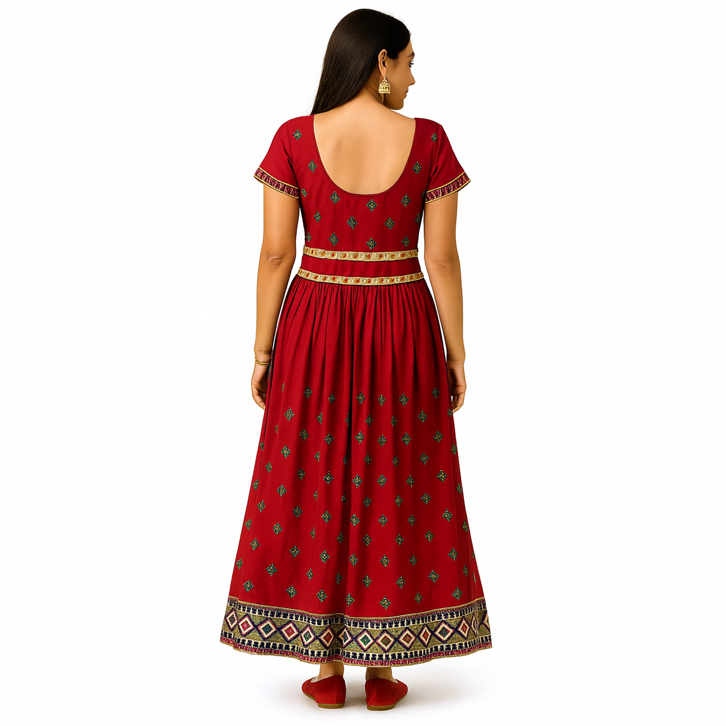 Red Embroidered Lehenga Set with Dupatta