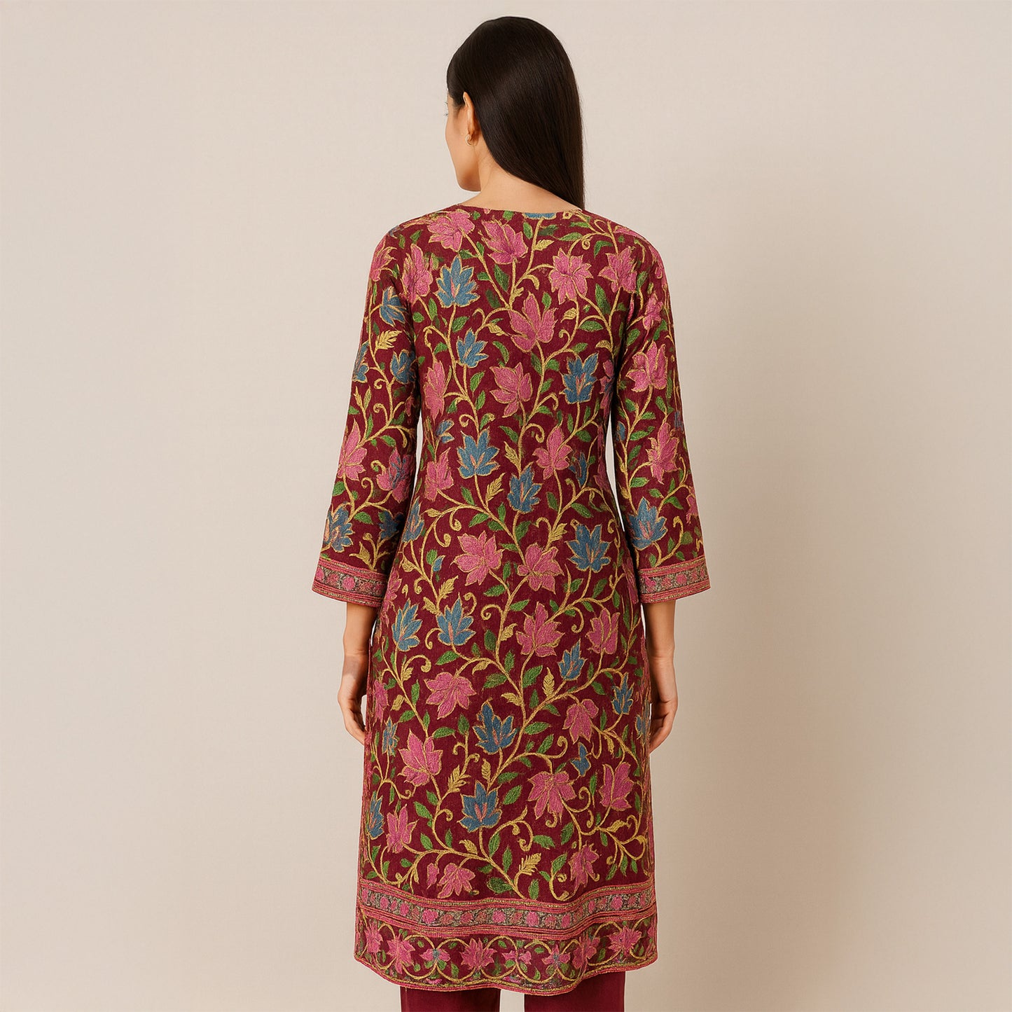 Heavy Embroidered Floral semi-stitched Kurti