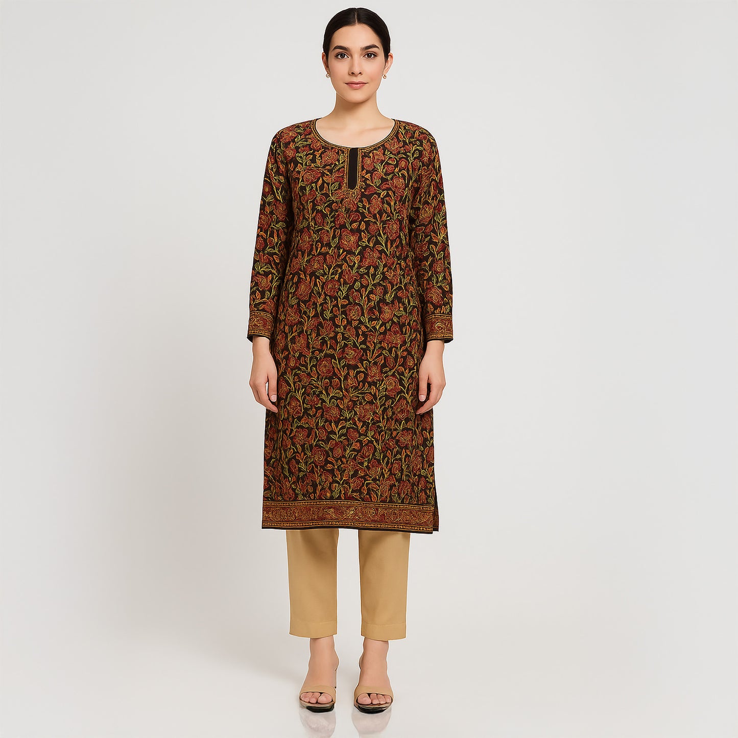 Kashmiri Full Embroidery Chicken Kurti
